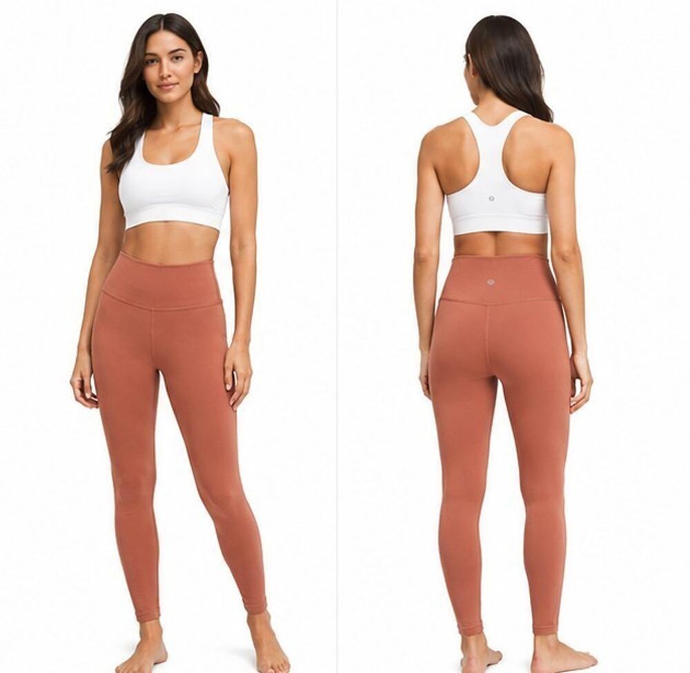 LULULEMON ALIGN HIGH RISE LEGGINGS WOMENS SIZE 10 TERRACOTTA ORANGE 25" YOGA